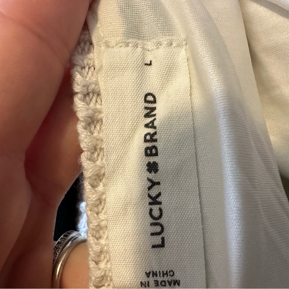 Lucky Brand Crochet Midi Dress Sleeveless White Black Womens Large - Picture 8 of 9